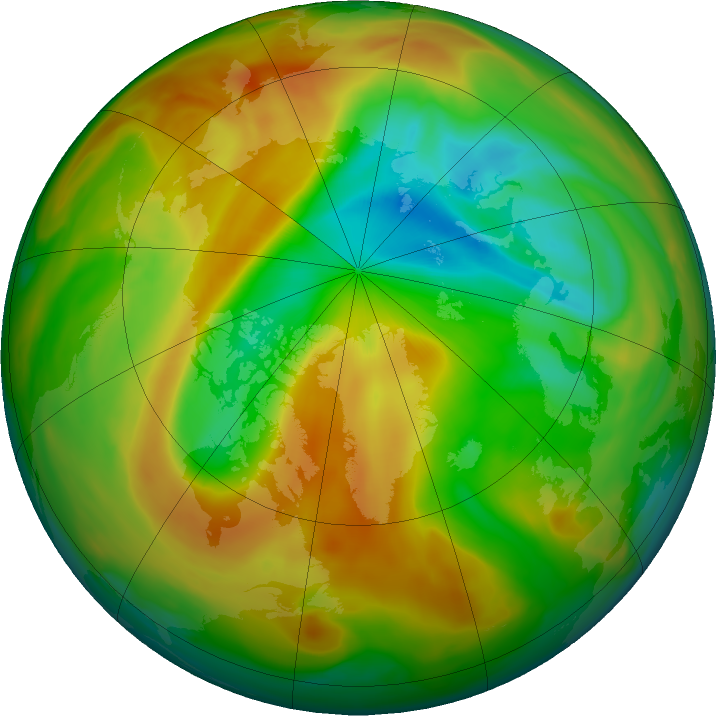 Arctic ozone map for 19 April 2020